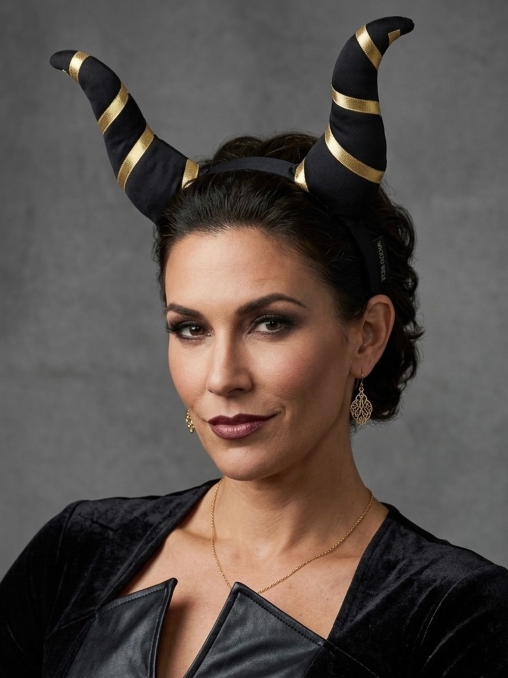 Maleficent-Inspired Black & Gold Spiral Horn Headband d